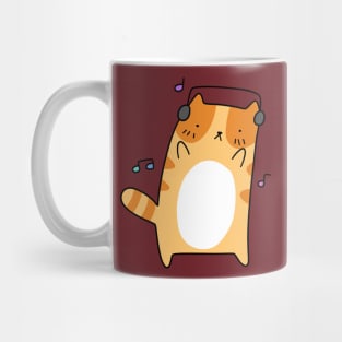 Dancing Headphones Cat Mug